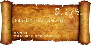 Dobrán Árpád névjegykártya