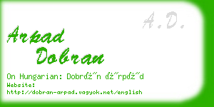 arpad dobran business card